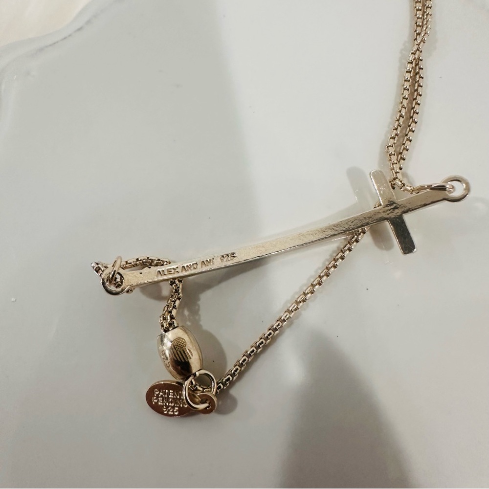 ✝️✨ ALEX AND ANI STERLING SILVER CROSS ADJUSTABLE SLIDE BRACELET - Picture 4 of 4